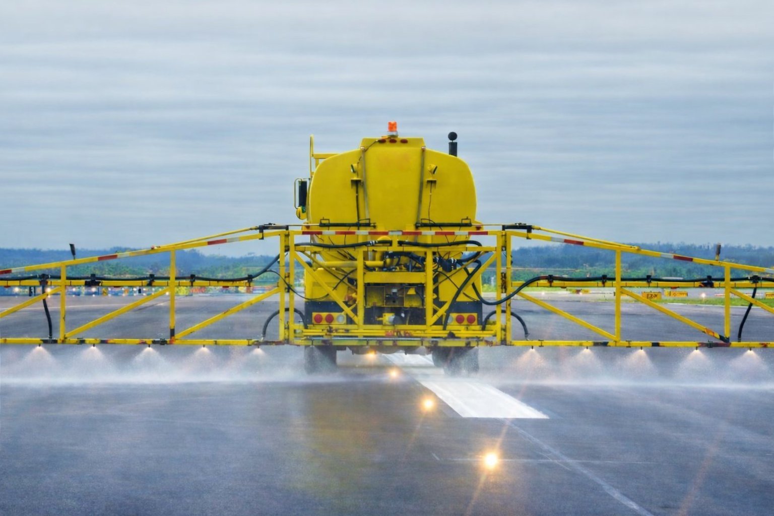 GeoTrack de-icer truck in action